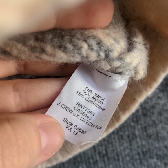 J. Crew With Cashmere Womens Pullover Tile Knit Sweater Tan Gray Small Crew Neck - Picture 11 of 14